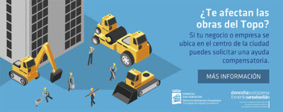 Abierto el plazo de solicitud de las ayudas para comercios afectados por las obras del Metro de Donostia