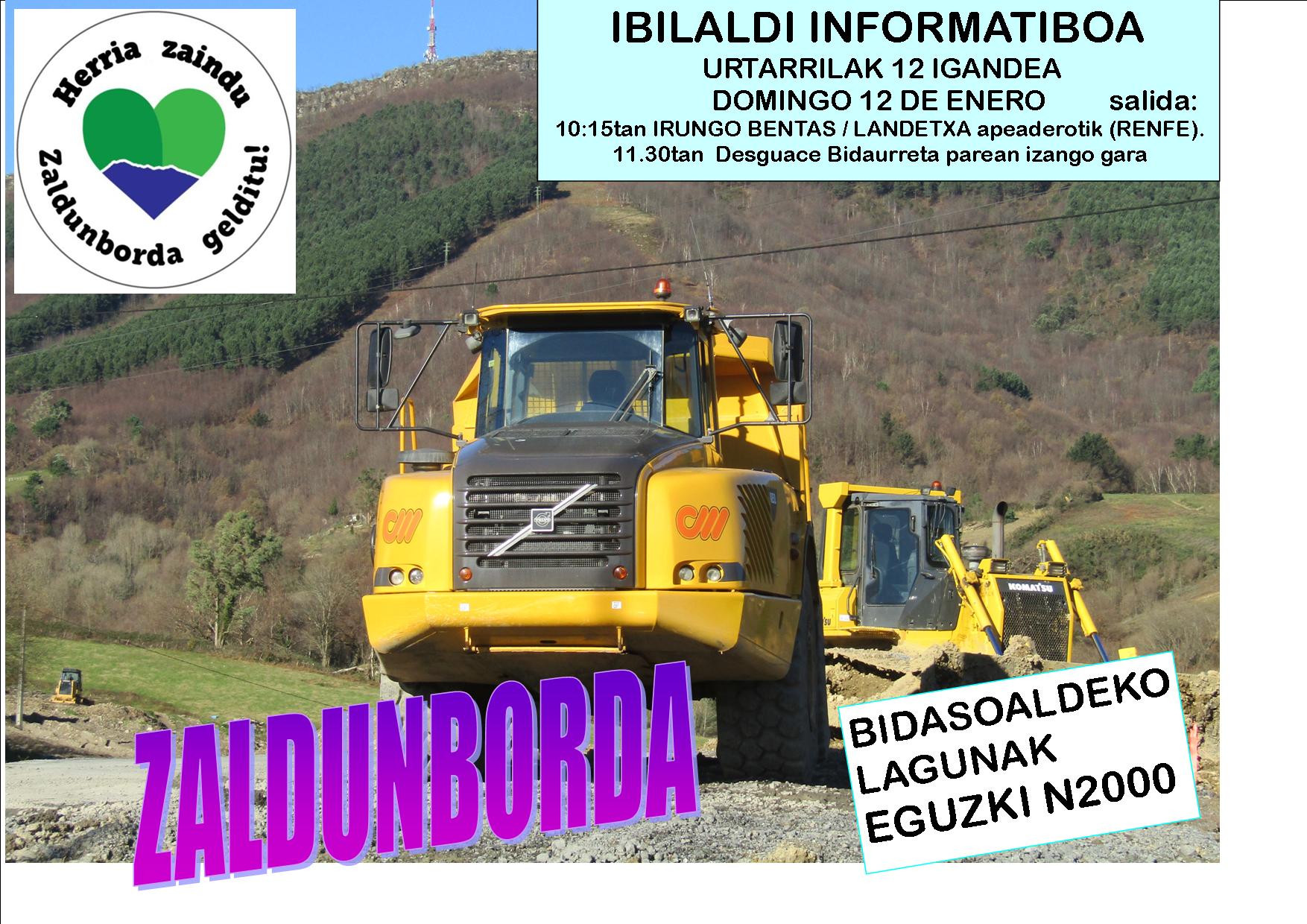 12 de enero: Marcha montañera-informativa Proyecto Zaldunborda